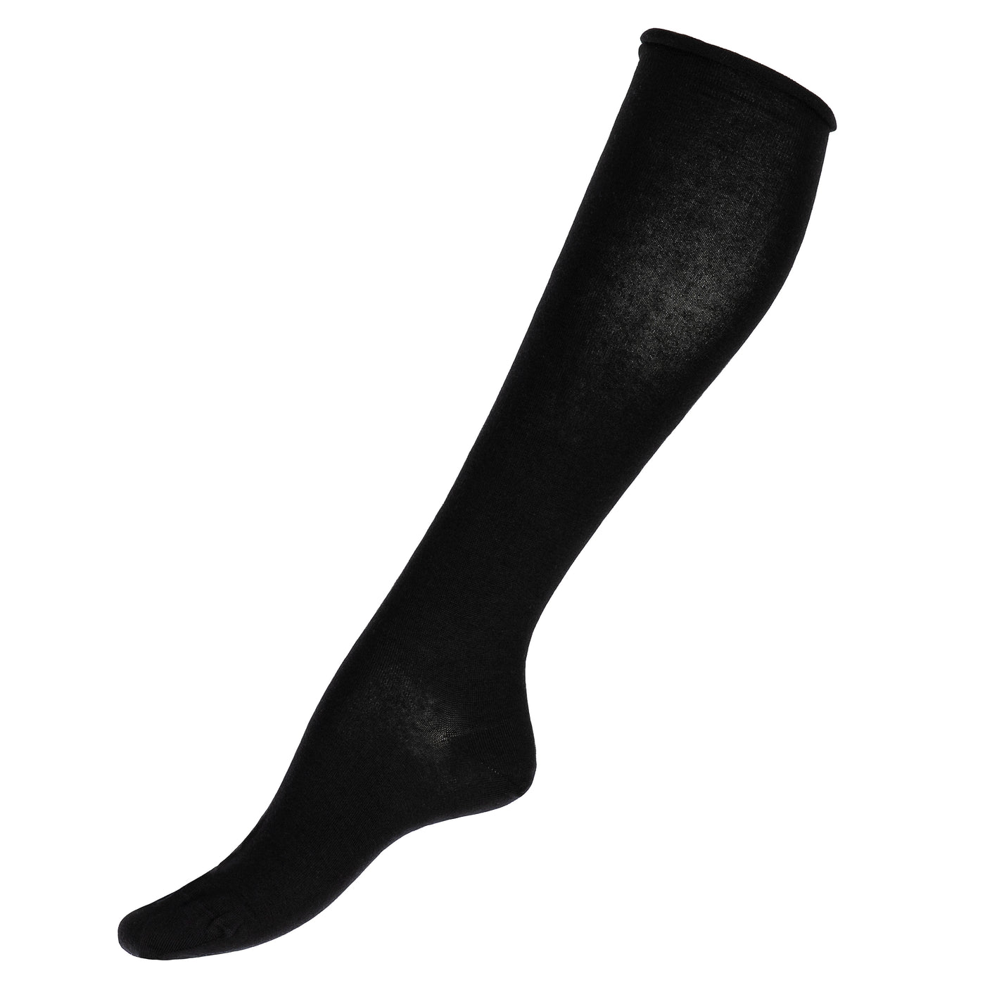 The Rolled-Edge – Women’s Socks – Black Cotton
