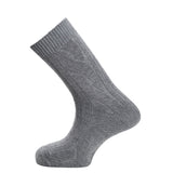 Les torsades - chaussettes homme - laine mérinos gris-clair