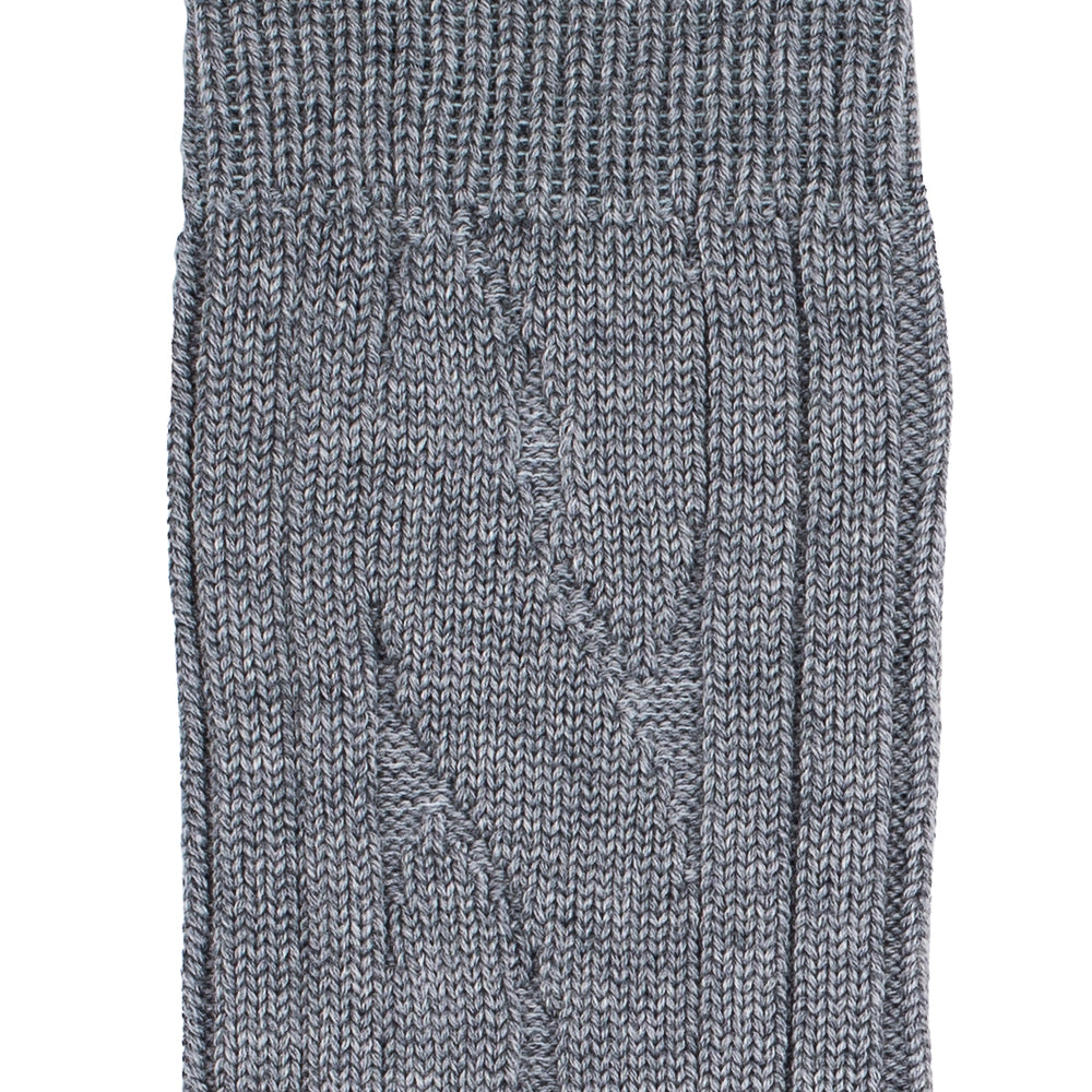 Les torsades - chaussettes homme - laine mérinos gris-clair
