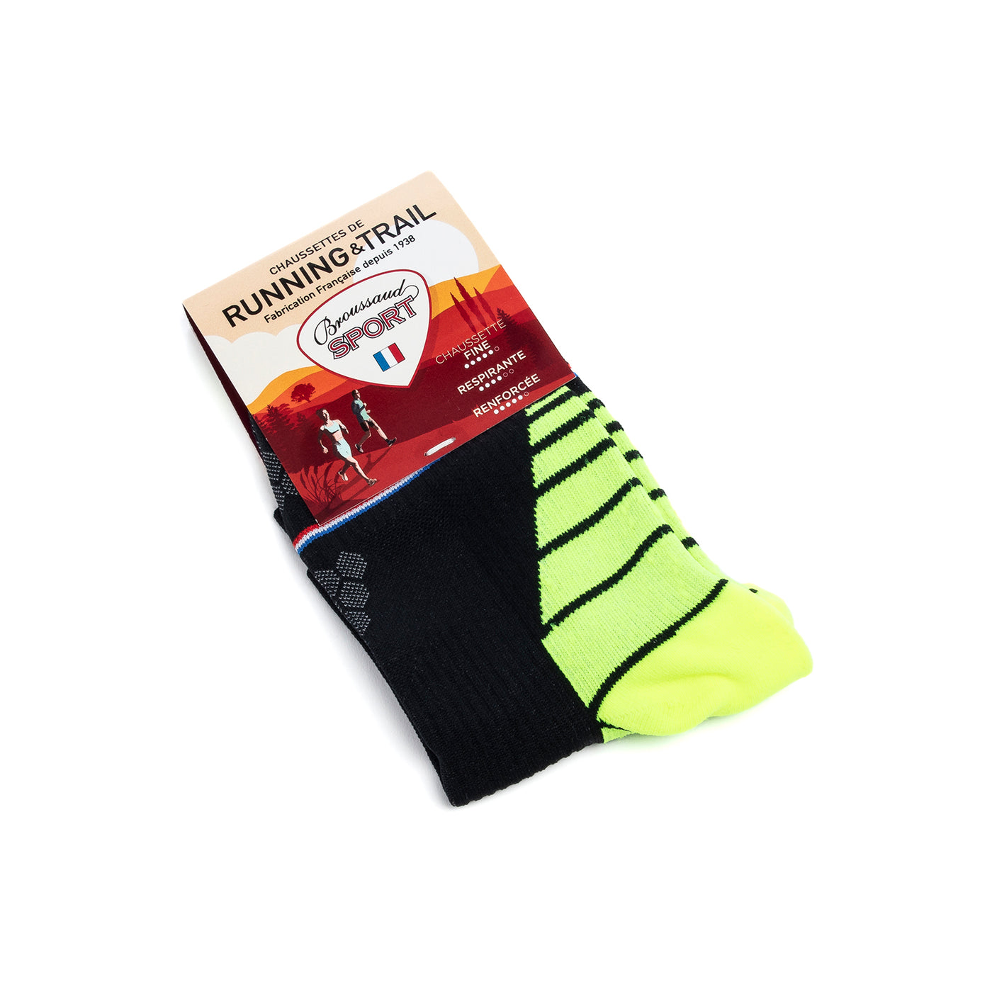 Black-yellow running socks