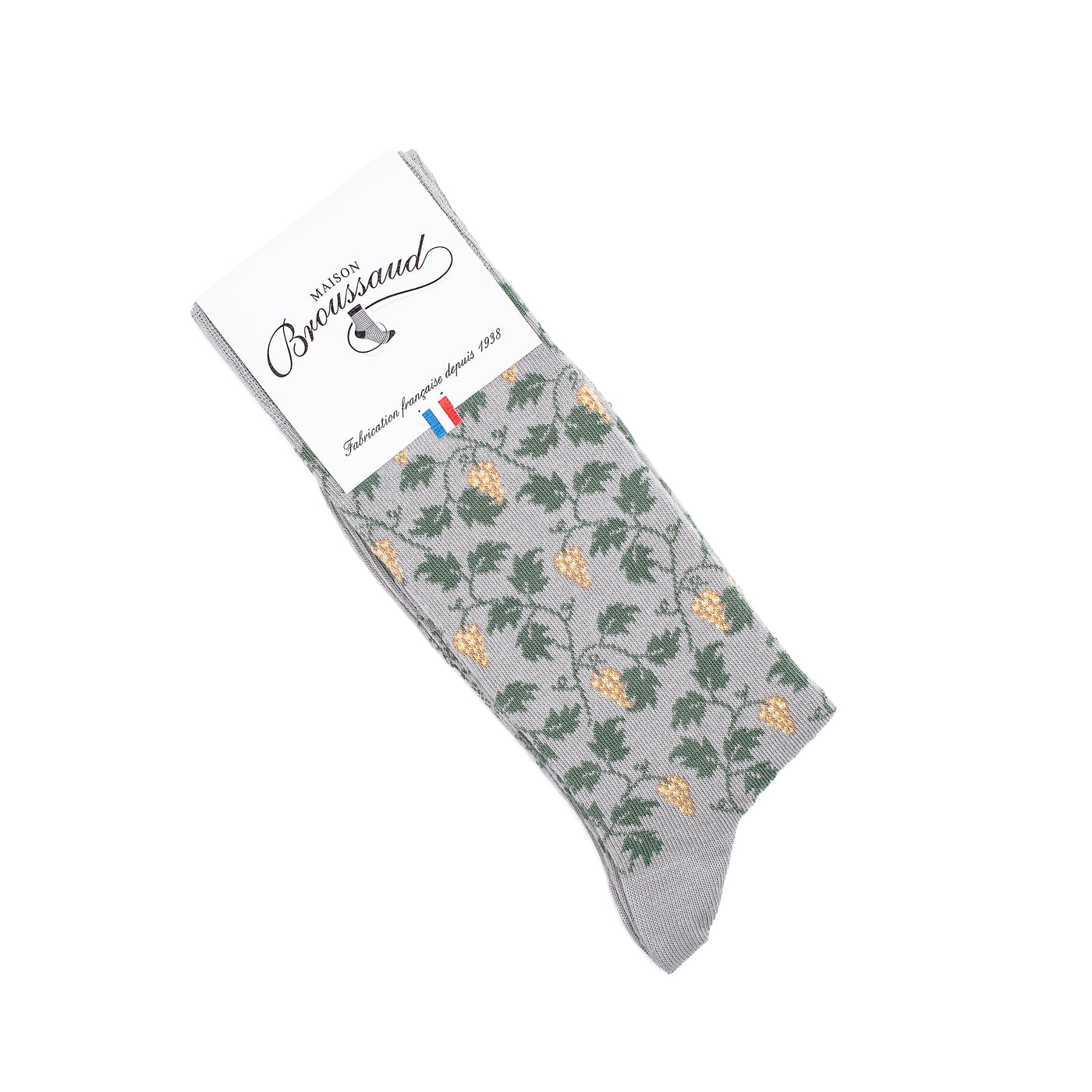 Les Vignes - Men's Socks - Grey Cotton