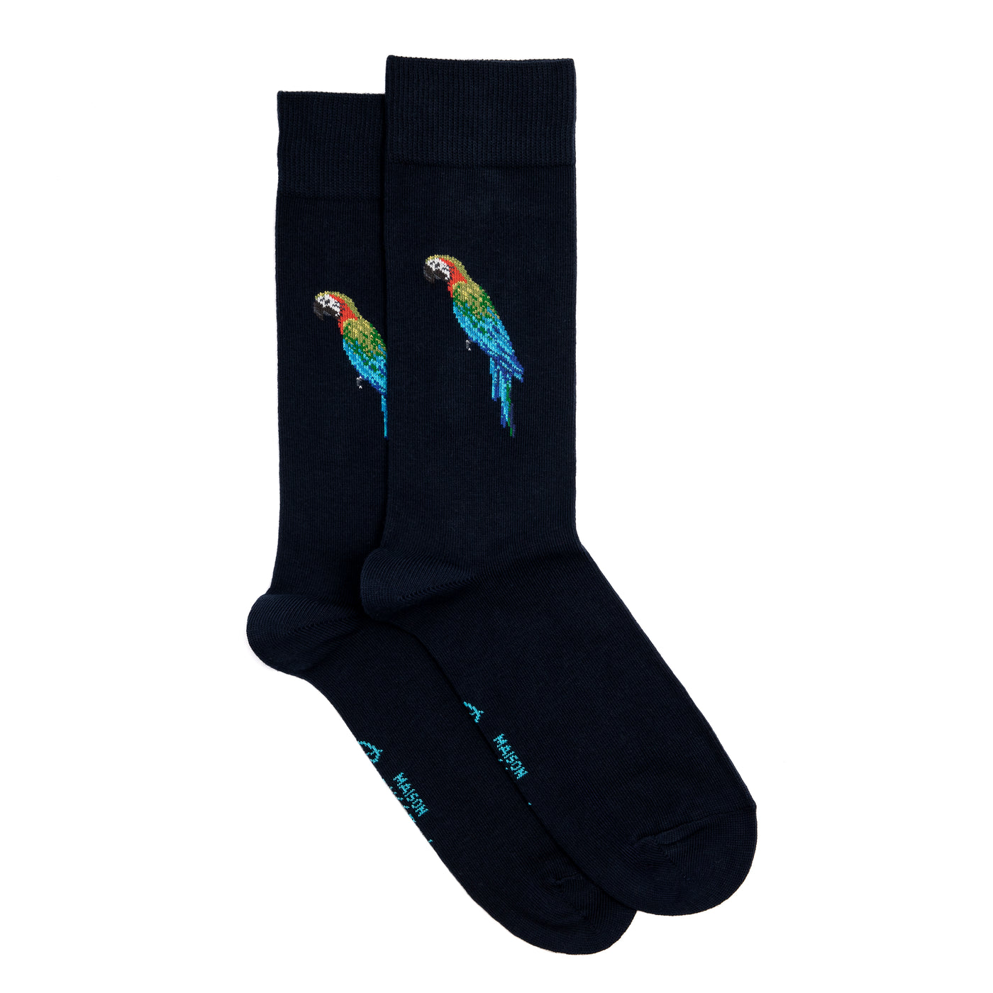 Le perroquet - chaussettes homme - coton marine