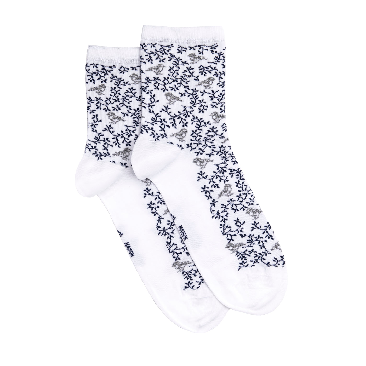 The Birds - Women's Socks - White Cotton