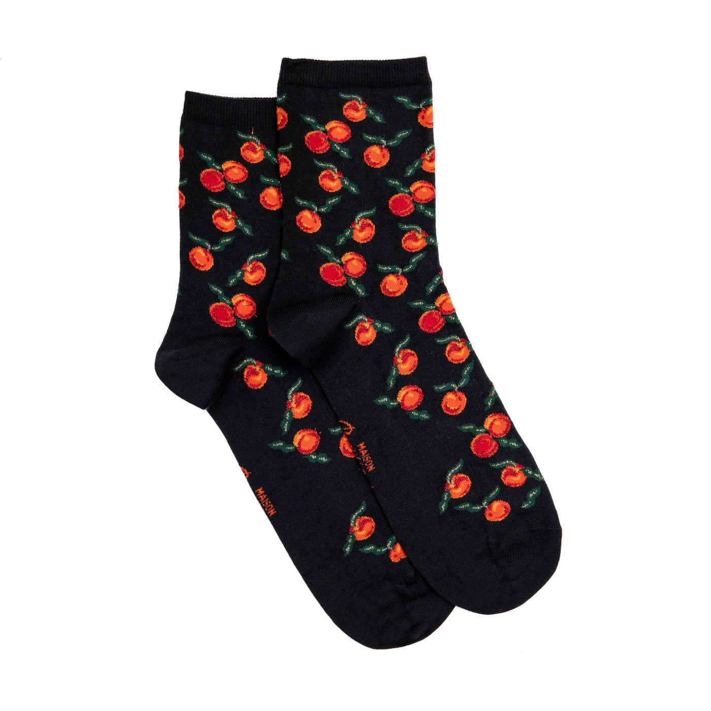 Les nectarines - chaussettes femme - coton noir