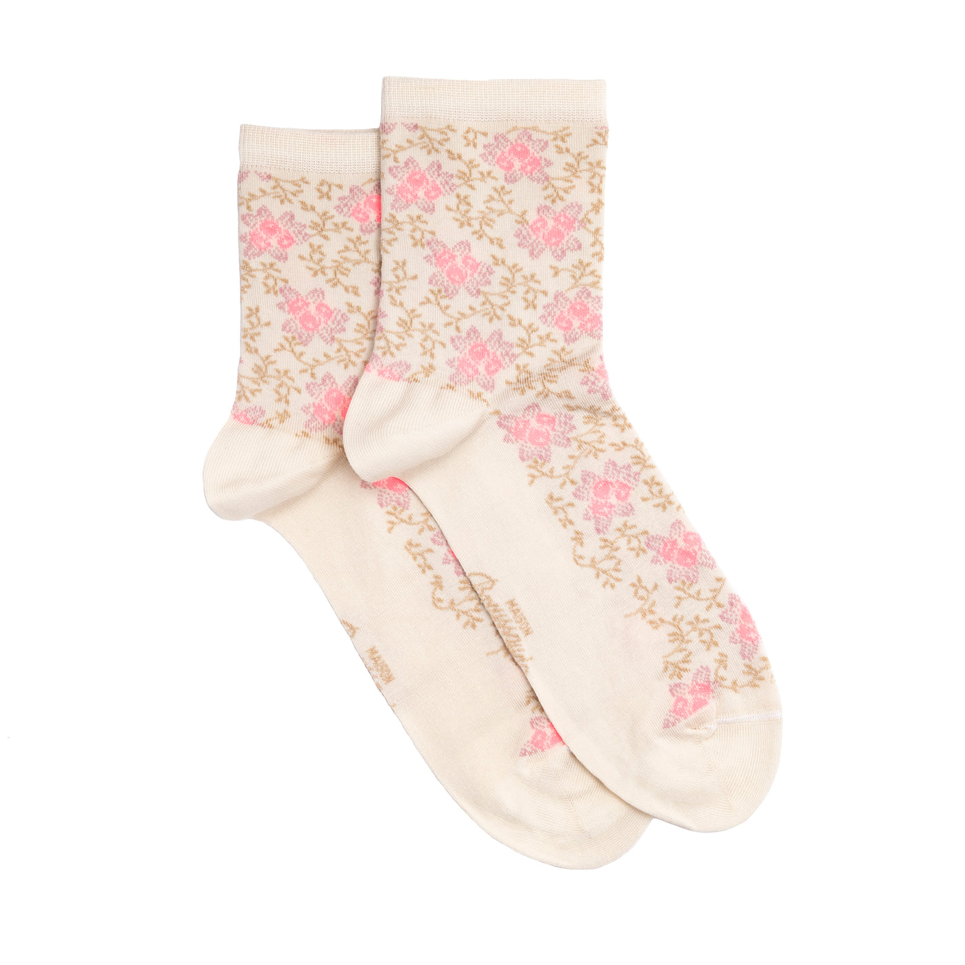 Fruits - women's socks - ecru cotton