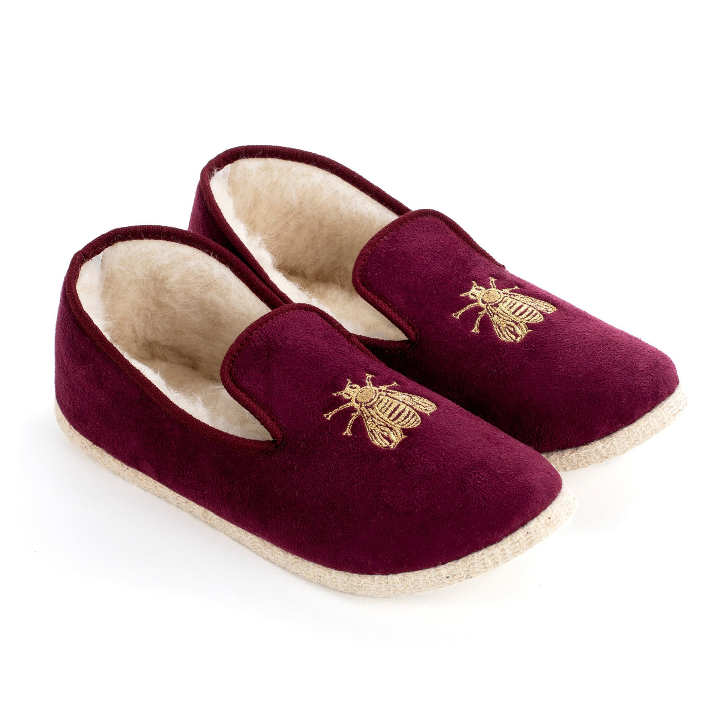 Chaussons Napoléon bordeaux Abeilles