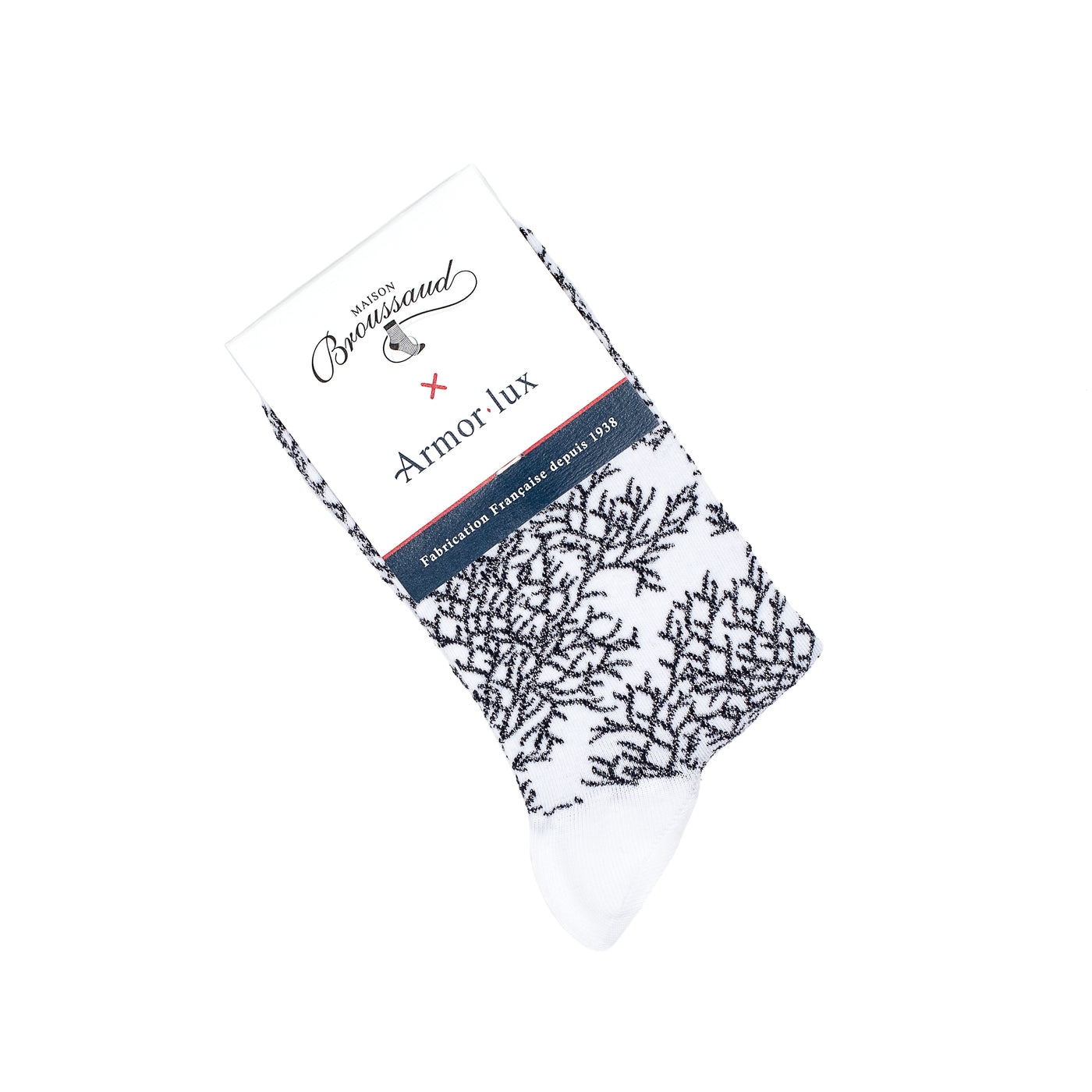 Les "Corail" Armor-lux x Maison Broussaud - chaussettes femme - coton blanc