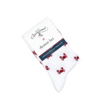 Les crabes Armor-lux x Maison Broussaud - chaussettes femme - coton blanc rouge