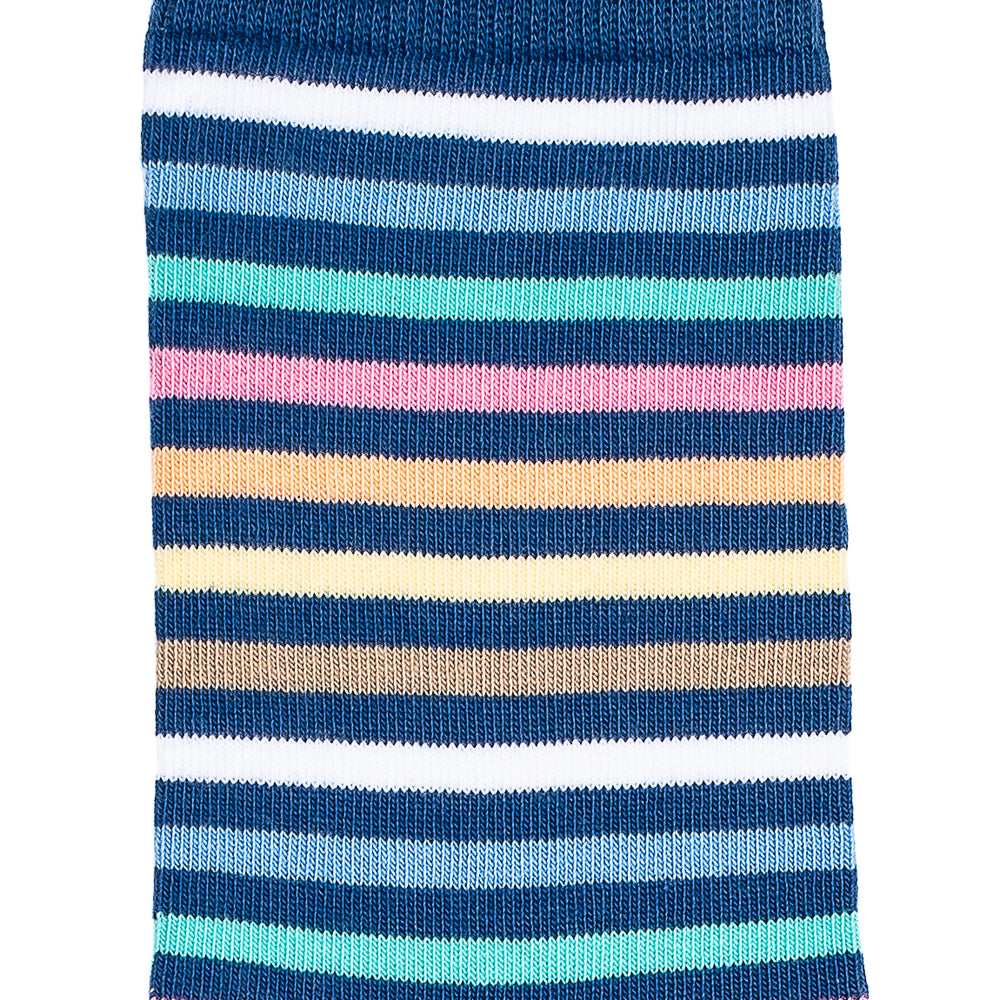 Les rayures-multico Armor-lux x Maison Broussaud - chaussettes femme - coton bleu