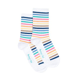 Les rayures-multico Armor-lux x Maison Broussaud - chaussettes femme - coton blanc