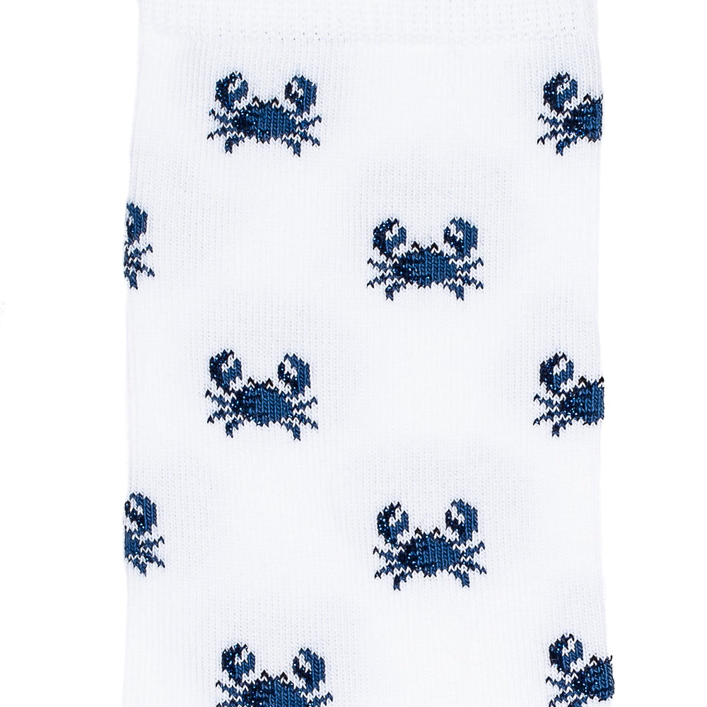 Les crabes Armor-lux x Maison Broussaud - chaussettes femme - coton blanc bleu