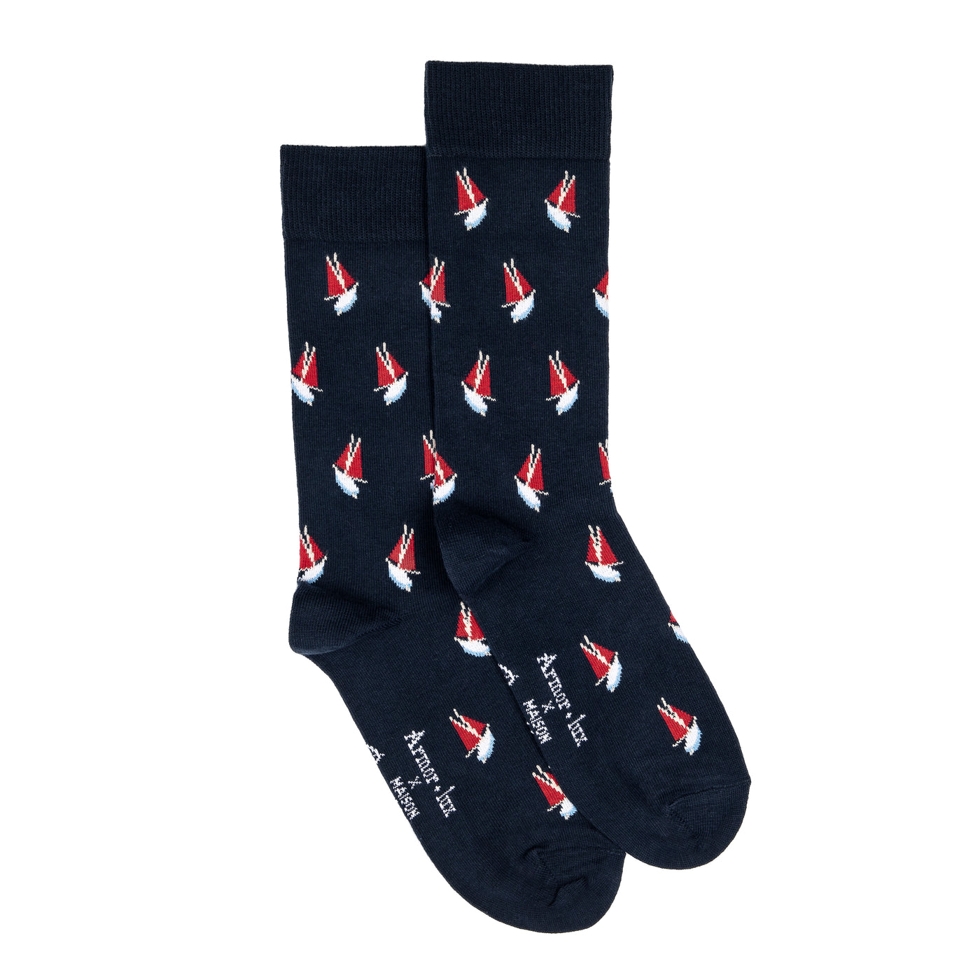 Les voiliers Armor-lux x Maison Broussaud - chaussettes homme - coton marine
