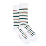 Les rayures-multico Armor-lux x Maison Broussaud - chaussettes homme - coton blanc vert