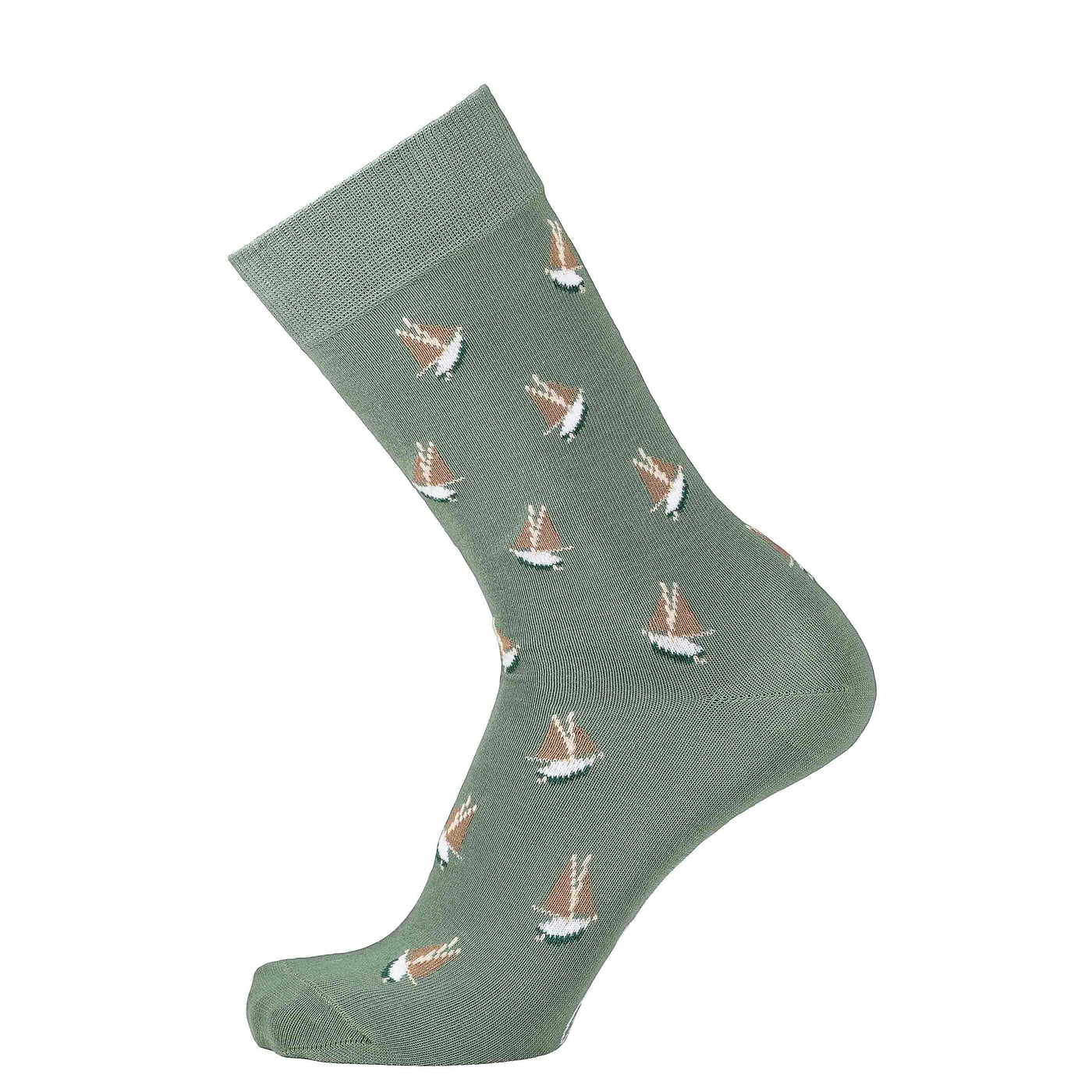 Armor-lux x Maison Broussaud sailboats - men's socks - khaki cotton