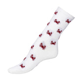 Les crabes Armor-lux x Maison Broussaud - chaussettes femme - coton blanc rouge