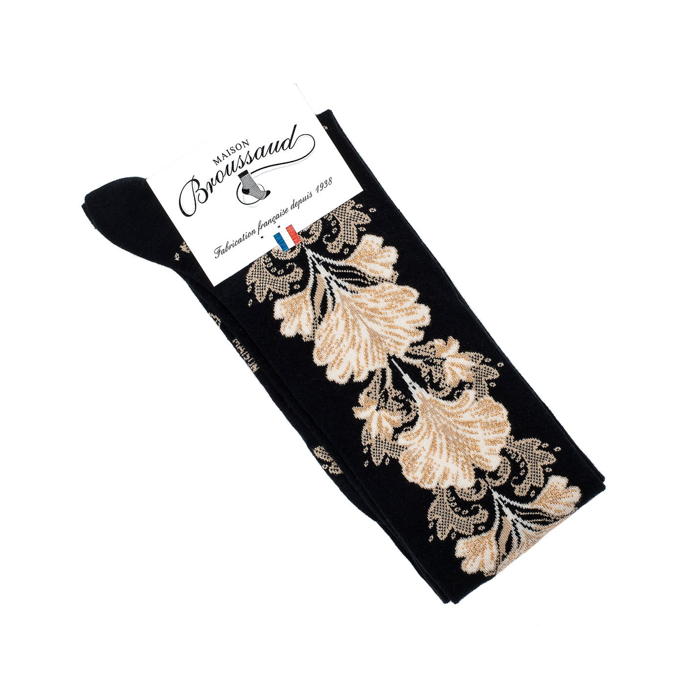 The Flowers – Women’s Socks – Black Cotton