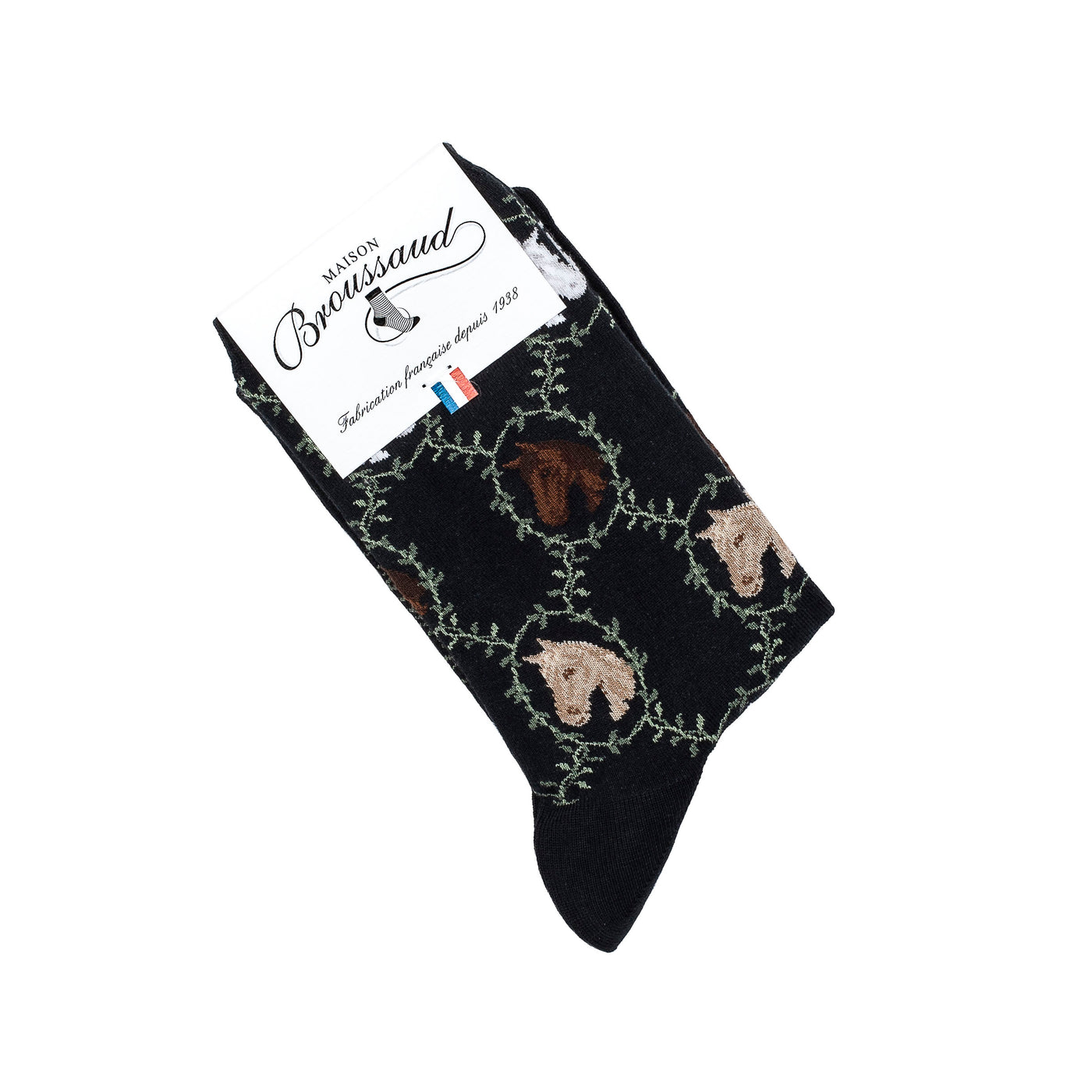 The Horses – Women’s Socks – Black Cotton