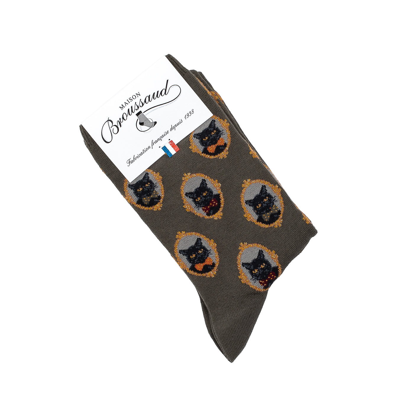 The Cats – Women’s Socks – Khaki Cotton