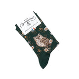 The Owl – Women’s Socks – Green Cotton