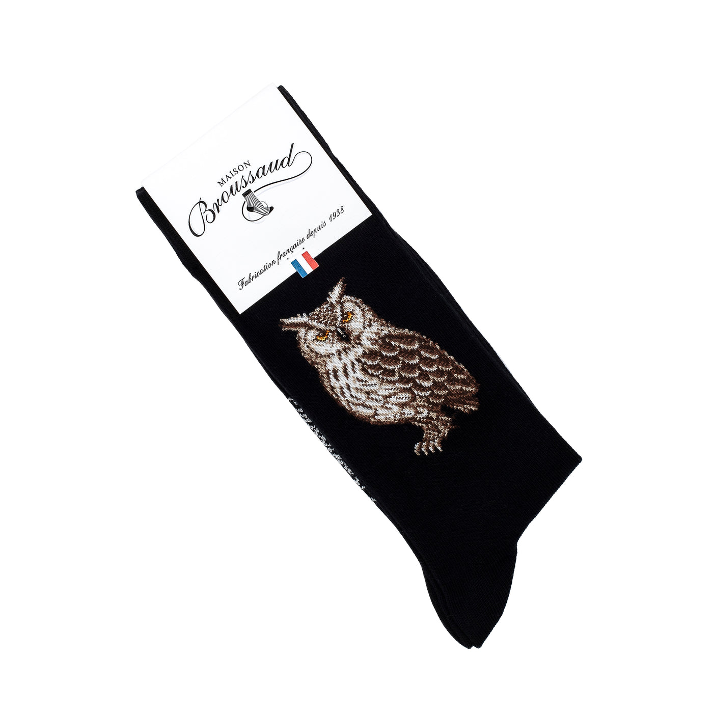 The Owl – Men’s Socks – Black Cotton