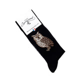 The Owl – Men’s Socks – Black Cotton