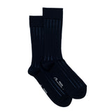 "Fausses-côtes" – Men’s Socks – Navy Cotton