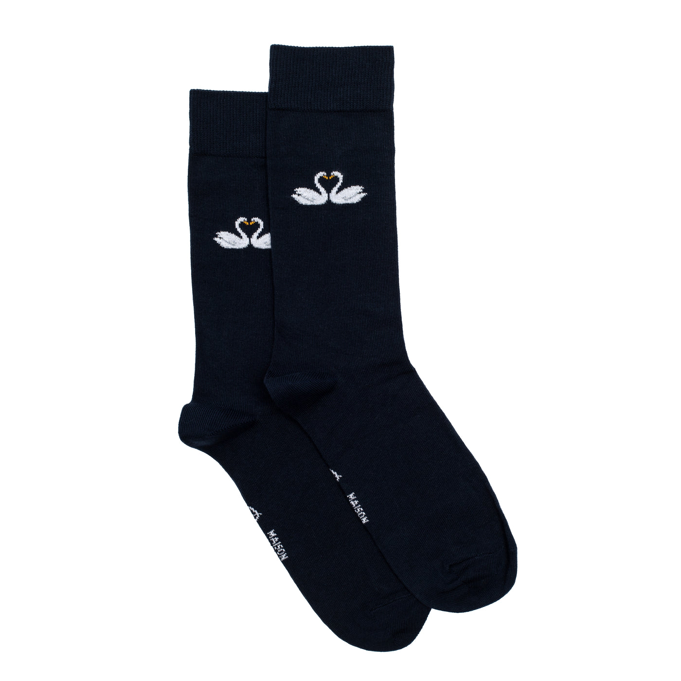 Valentine’s Swans – Men’s Socks – Navy Cotton