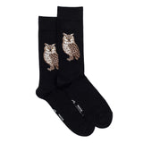 The Owl – Men’s Socks – Black Cotton