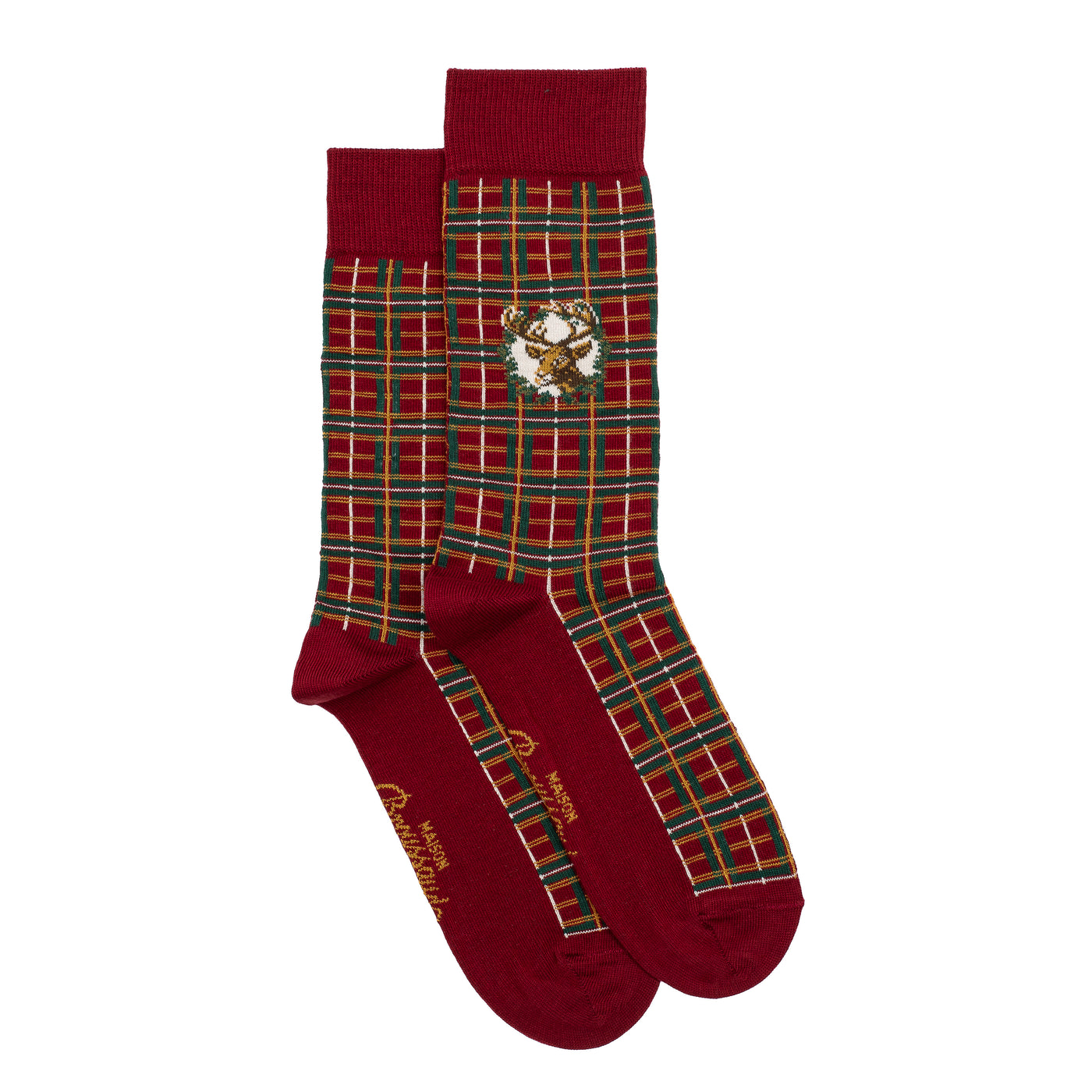 Tartan – Men’s Socks – Burgundy Cotton