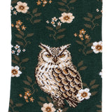 The Owl – Women’s Socks – Green Cotton