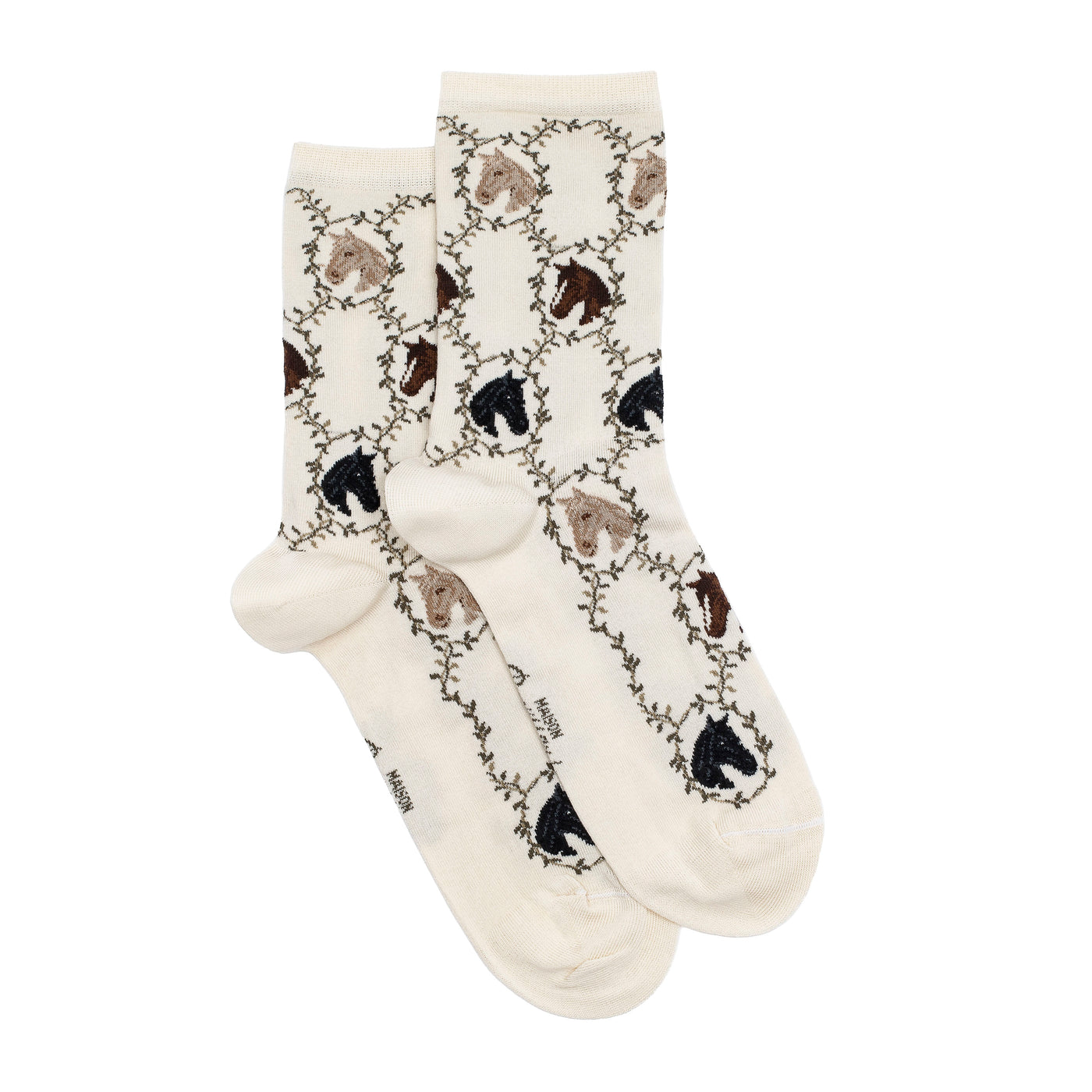 The Horses – Women’s Socks – Ecru Cotton