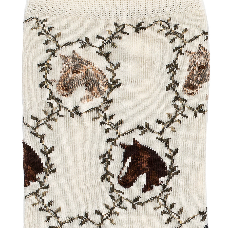 The Horses – Women’s Socks – Ecru Cotton