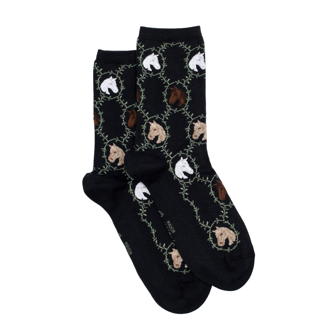 The Horses – Women’s Socks – Black Cotton