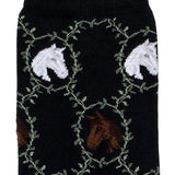 The Horses – Women’s Socks – Black Cotton