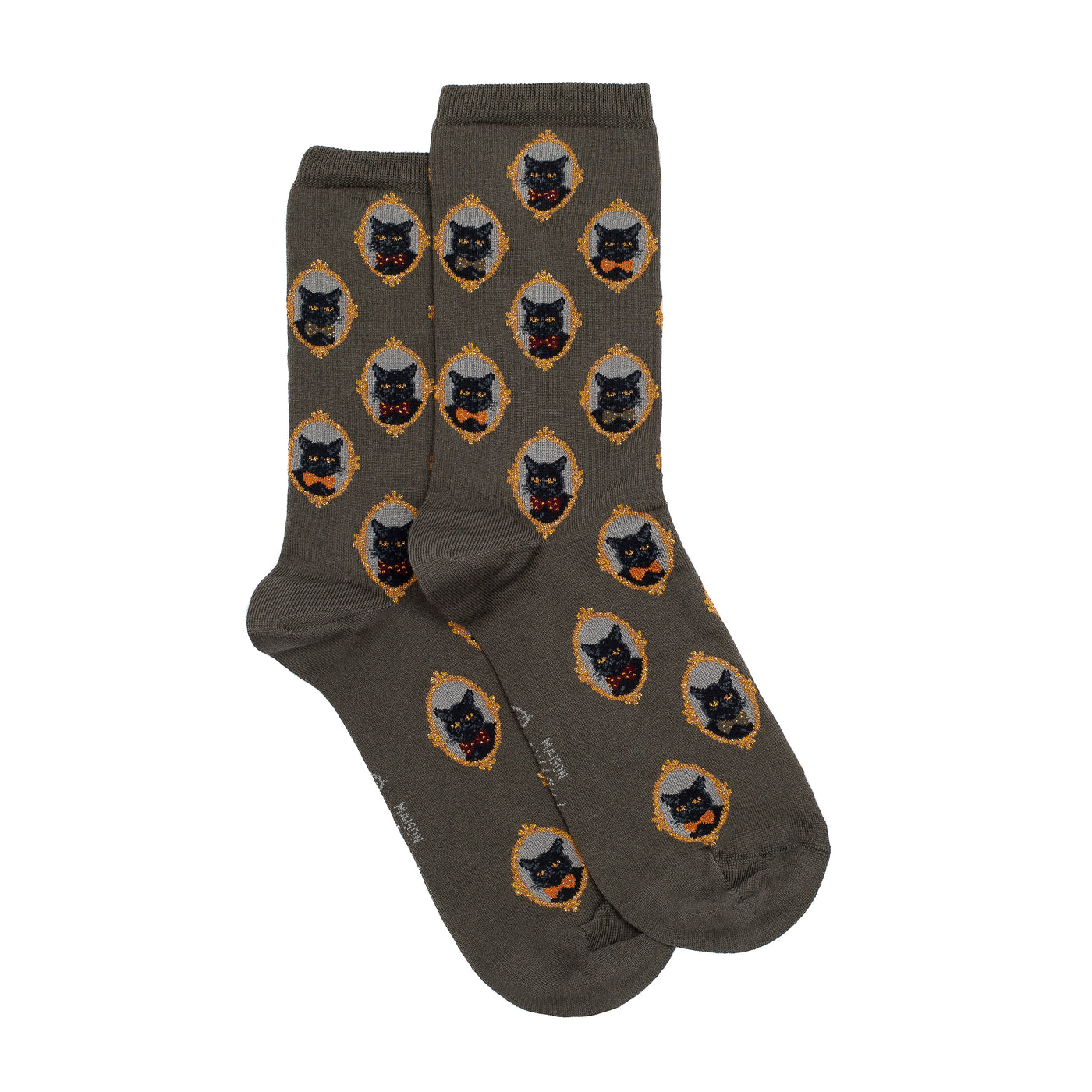 The Cats – Women’s Socks – Khaki Cotton