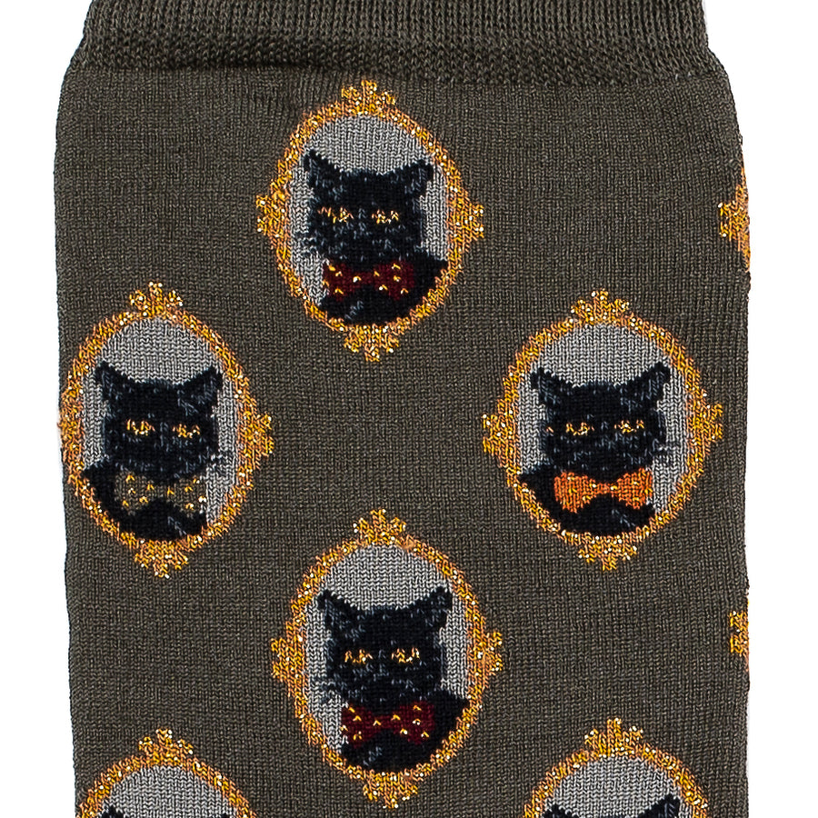 The Cats – Women’s Socks – Khaki Cotton