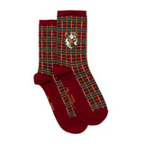 Tartan – Women’s Socks – Burgundy Cotton
