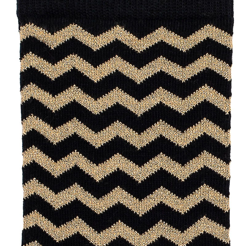 The Chevrons – Women’s Socks – Black Cotton