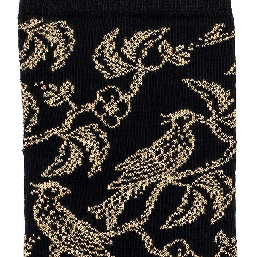 The Birds – Women’s Socks – Black Cotton