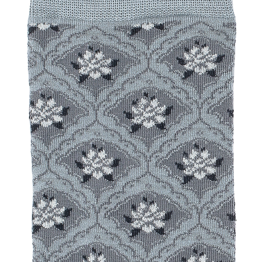 Les éventails - chaussettes femme - coton gris