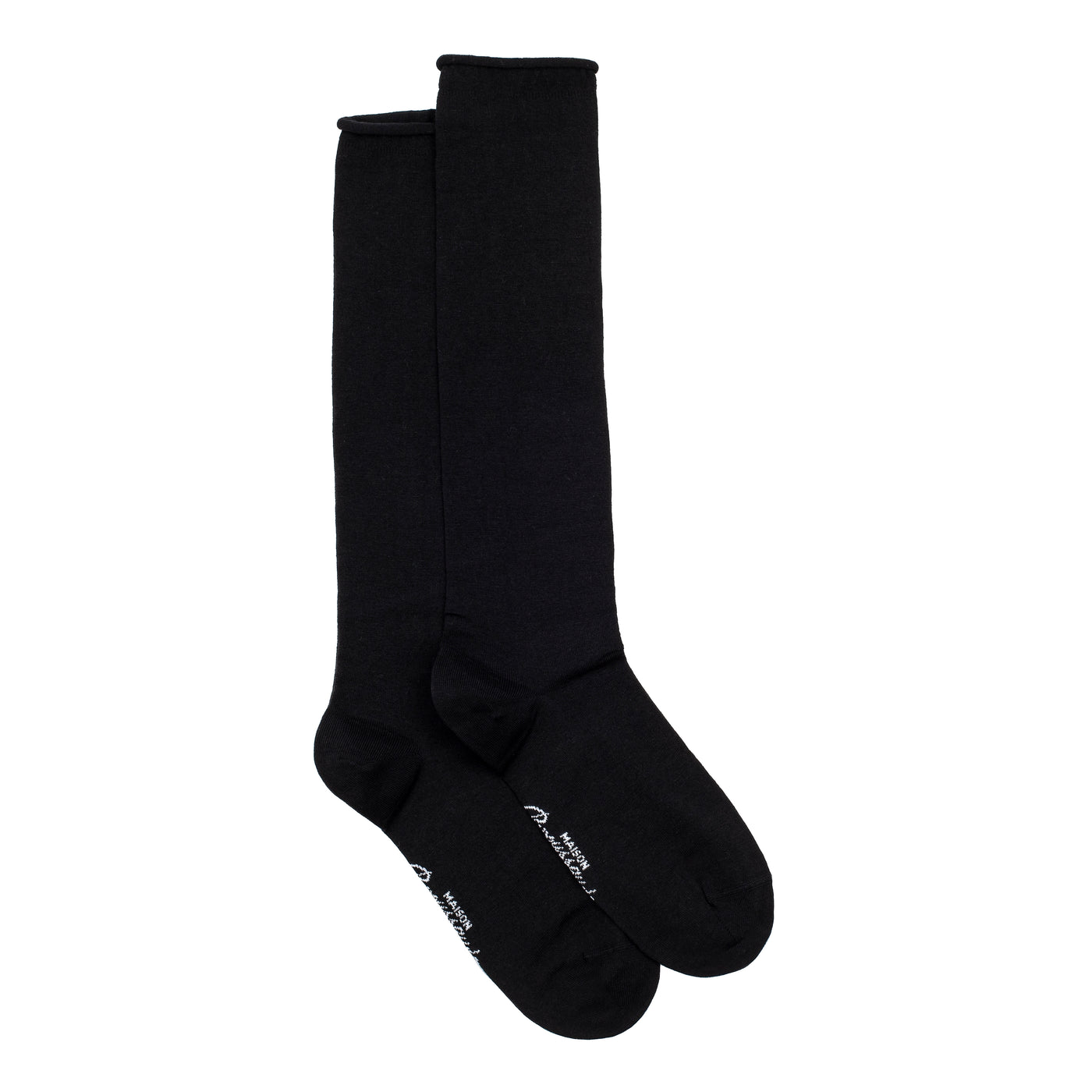 The Rolled-Edge – Women’s Socks – Black Cotton