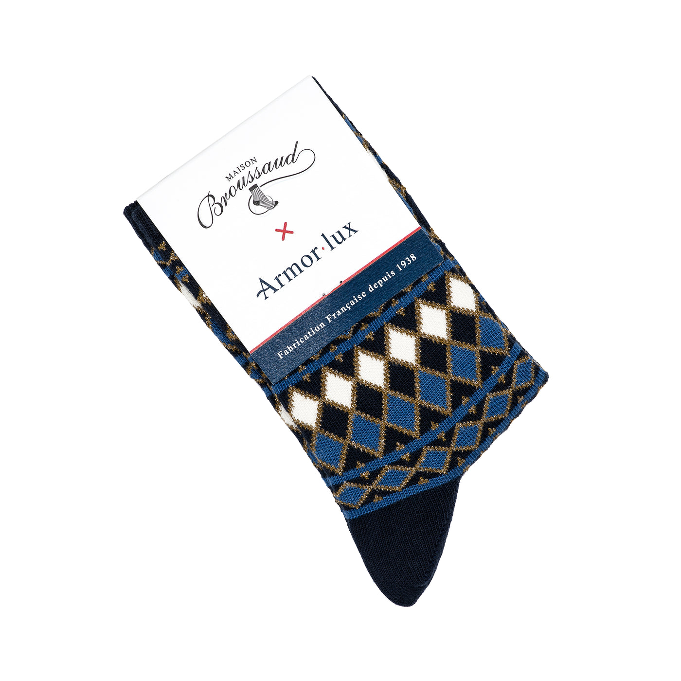 Les Losanges - women's socks - navy cotton