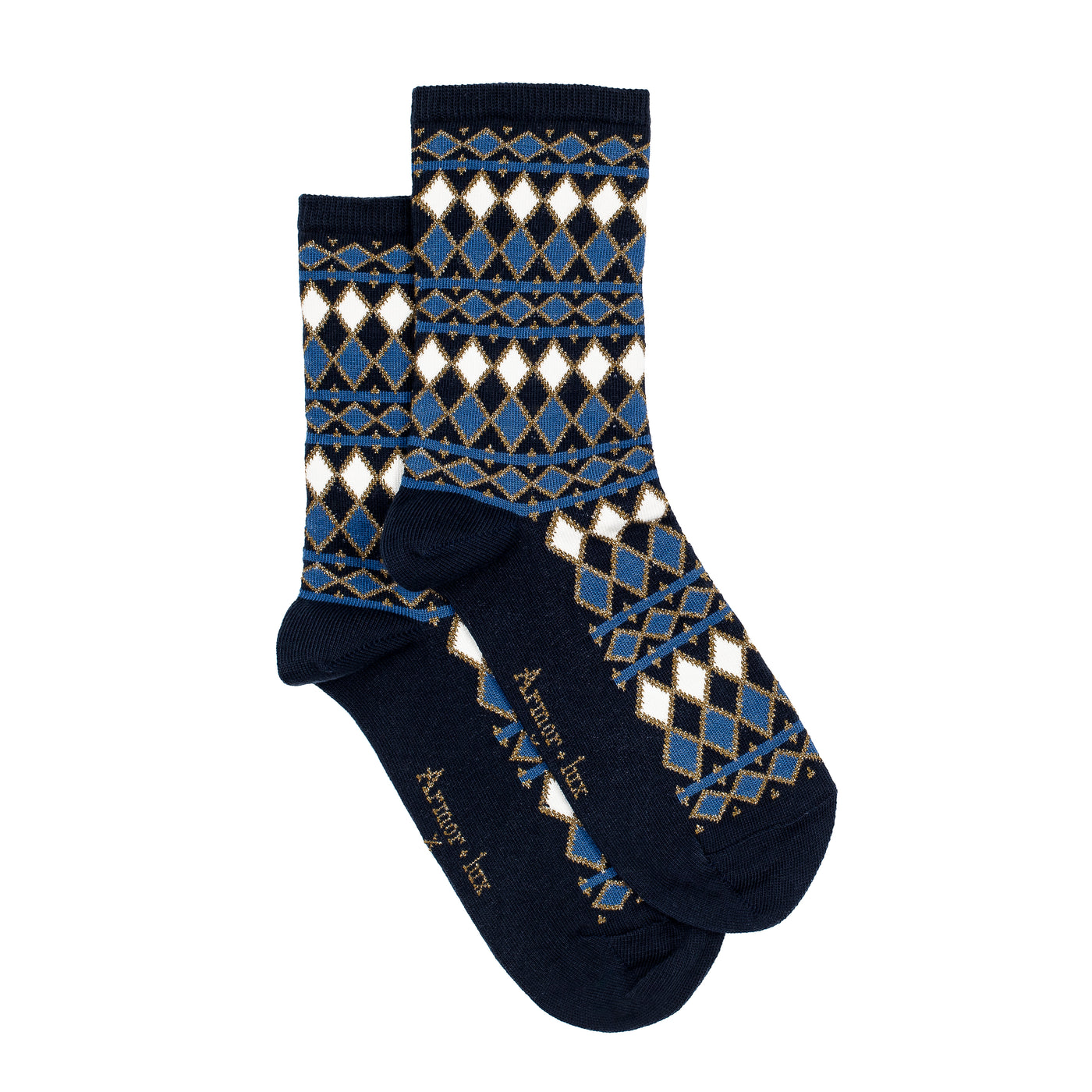 Les Losanges - women's socks - navy cotton