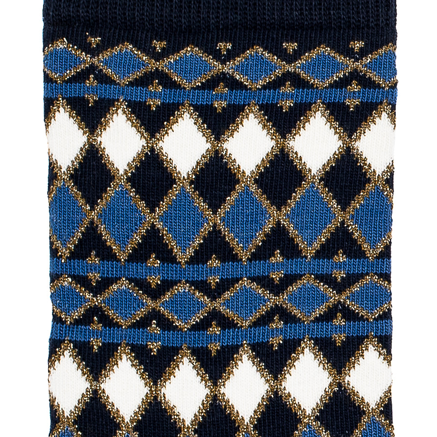 Les Losanges - women's socks - navy cotton