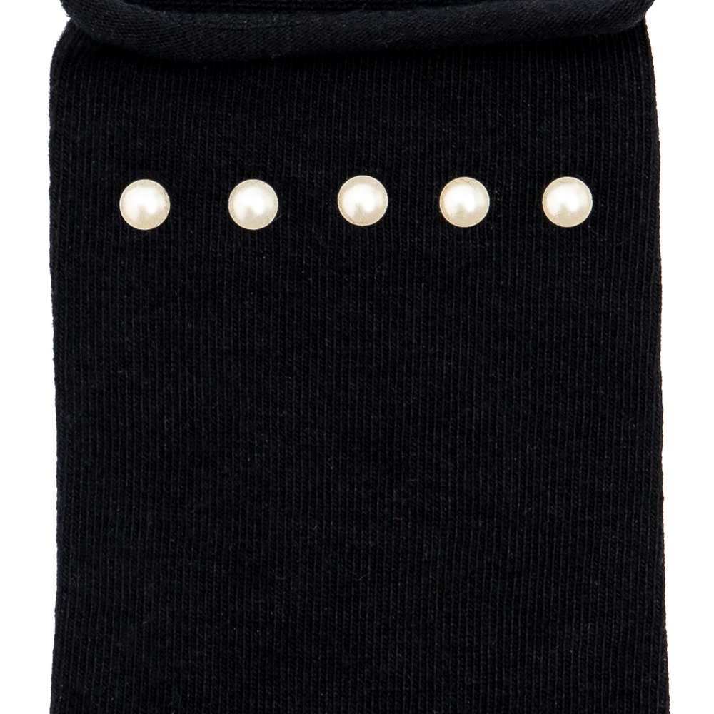 Les perles - chaussettes femme - coton noir