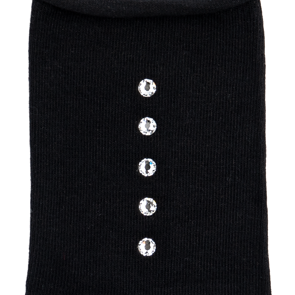 Les strass - chaussettes femme - coton noir