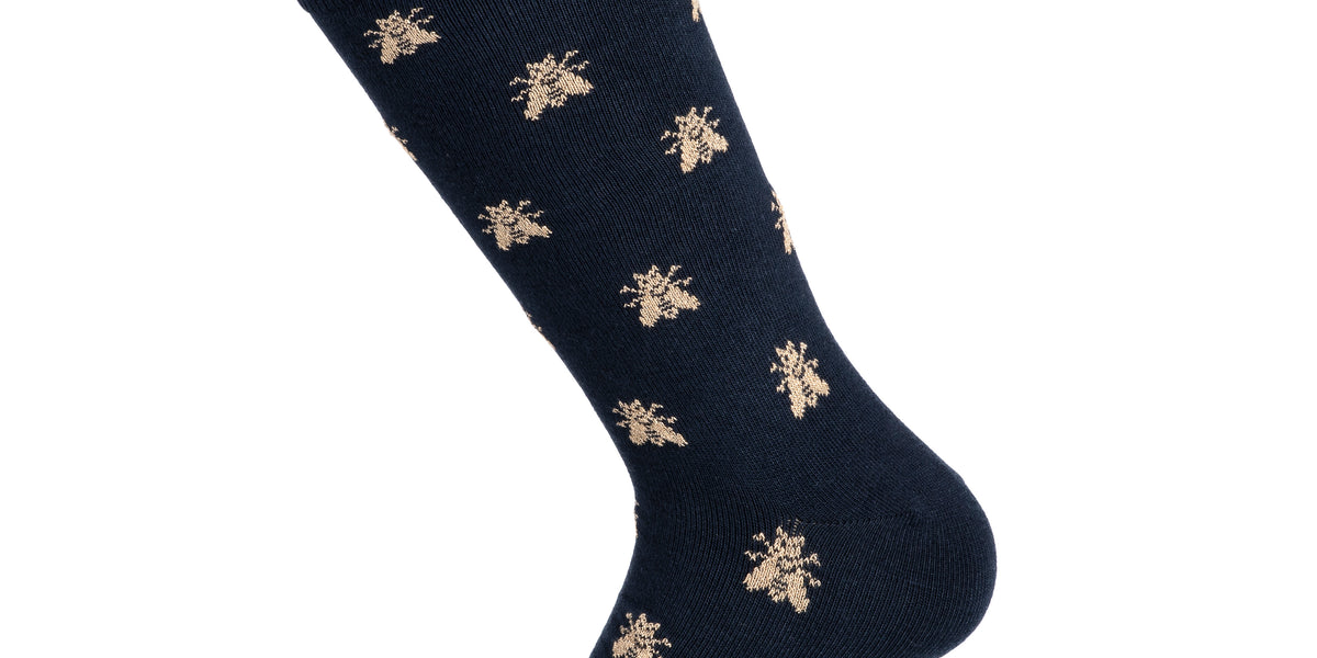 Napoleon navy men's socks - Les Abeilles d'Or • Maison Broussaud