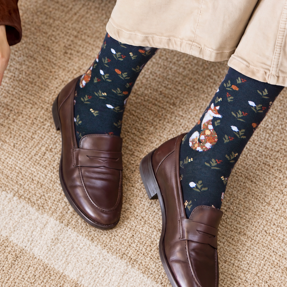 The Vixen – Women’s Socks – Black Cotton