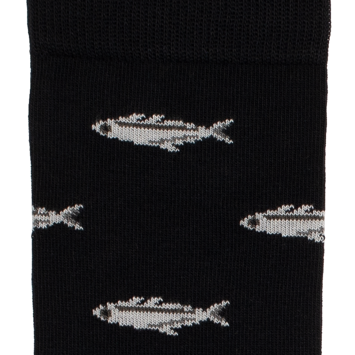 Les Sardines - chaussettes homme - coton noir