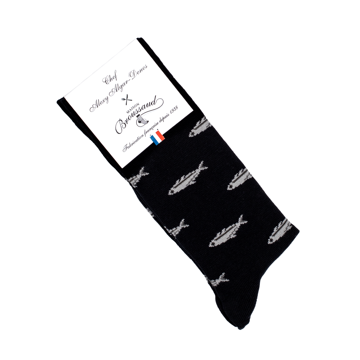 Les Sardines - chaussettes homme - coton noir
